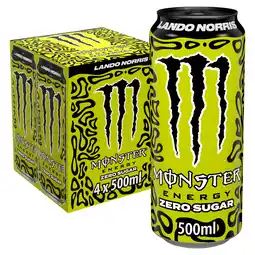 Iceland Monster Energy Drink Lando Norris Zero Sugar 4 x 500ml offer