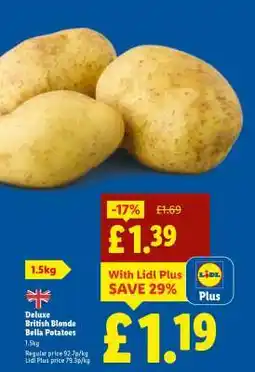 Lidl Deluxe British Blonde Bella Potatoes offer
