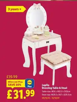 Lidl Lupilu Dressing Table & Stool offer