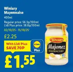 Lidl Winiary Mayonnaise offer