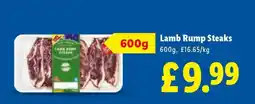 Lidl Lamb Rump Steaks offer