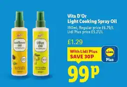 Lidl Vita D’Or Light Cooking Spray Oil offer