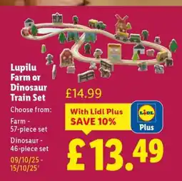 Lidl Lupilu Farm or Dinosaur Train Set offer