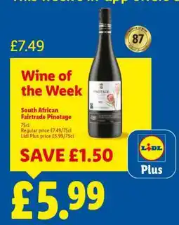 Lidl South African Fairtrade Pinotage offer
