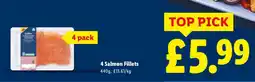 Lidl 4 Salmon Fillets offer