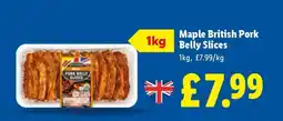 Lidl Maple British Pork Belly Slices offer
