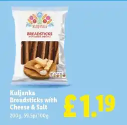 Lidl Kuljanka Breadsticks with Cheese & Salt offer