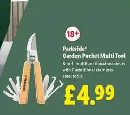 Lidl Parkside Garden Pocket Multi Tool offer