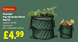Lidl Parkside Pop-Up Garden Waste Bag Set offer