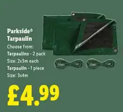 Lidl Parkside Tarpaulin offer