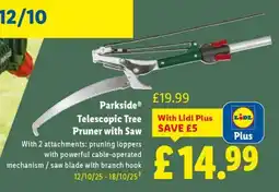 Lidl Parkside Telescopic Tree Pruner with Saw offer