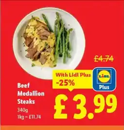 Lidl Beef Medallion Steaks offer