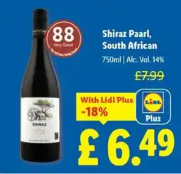 Lidl Shiraz Paarl, South African offer