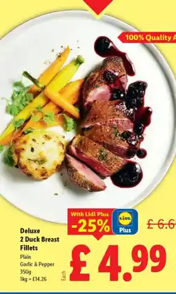 Lidl Deluxe 2 Duck Breast Fillets offer