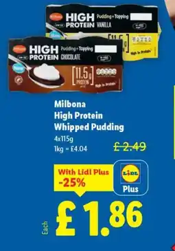 Lidl Milbona High Protein Whipped Pudding offer
