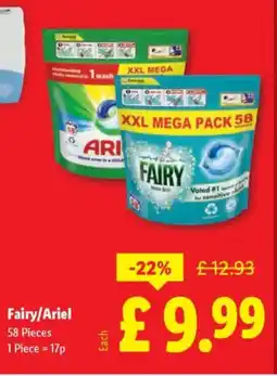 Lidl FAIRY/ ARIEL offer