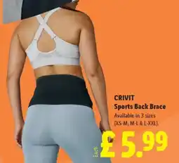 Lidl CRIVIT Sports Back Brace offer