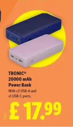 Lidl TRONIC® 20000 mAh Power Bank offer