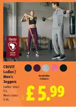 Lidl CRIVIT Ladies'/ Men's Joggers offer