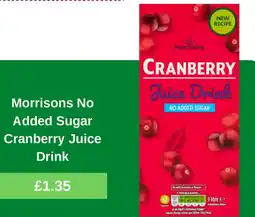 Morrisons Morrisons No Added Sugar Cranberry Juice Drink offer