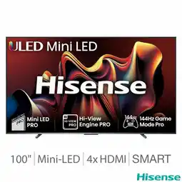 Costco Hisense 100U7NQTUK 100 Inch Mini-LED 4K UHD Smart TV offer