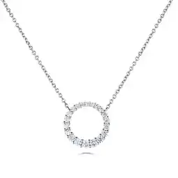 Costco 0.60ctw Round Brilliant Cut Diamond Circle Pendant, 18ct White Gold offer