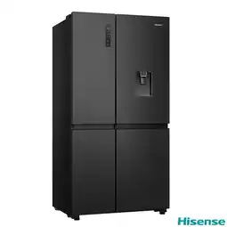 Costco Hisense RS840N4WFE, Side by Side Fridge Freezer with Non Plumbed Water Dispenser, E Rated in Black offer