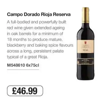 Makro Campo Dorado Rioja Reserva offer
