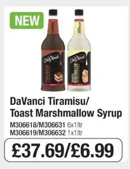 Makro DaVanci Tiramisu/Toast Marshmallow Syrup offer
