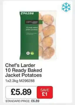 Makro Chef’s Larder 10 Ready Baked Jacket Potatoes offer