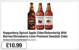 Makro Kopparberg Spiced Apple Cider/Rekorderlig Wild Berries/Strawberry-Lime Premium Swedish Cider offer