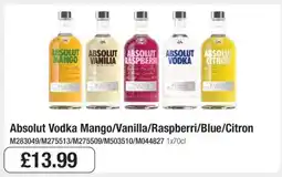 Makro Absolut Vodka Mango/Vanilla/Raspberri/Blue/Citron offer