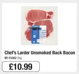 Makro Chef’s Larder Unsmoked Back Bacon offer