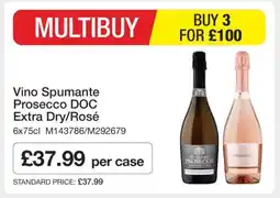 Makro Vino Spumante Prosecco DOC Extra Dry/Rosé offer