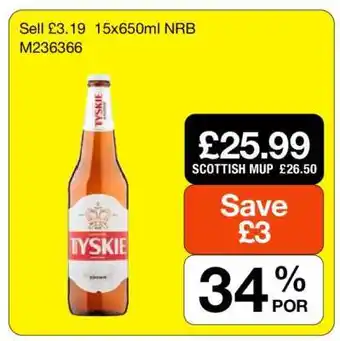 Makro Tyskie 15x650ml NRB offer