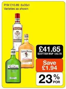 Makro Smirnoff, Captain Morgan, Gordon's offer