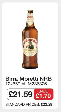 Makro Birra Moretti NRB offer
