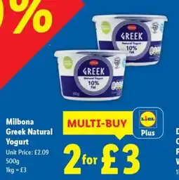 Lidl Milbona Greek Natural Yogurt offer
