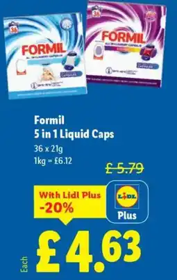 Lidl Formil 5 in 1 Liquid Caps offer