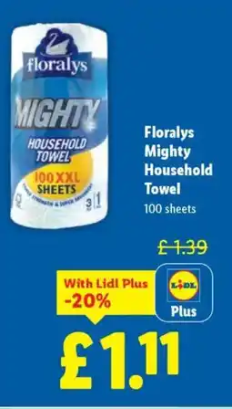 Lidl Floralys Mighty Household Towel offer