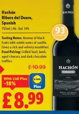 Lidl Hachón Ribera del Duero, Spanish offer