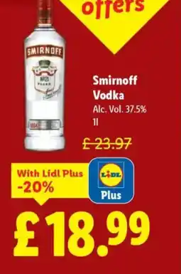 Lidl Smirnoff Vodka offer