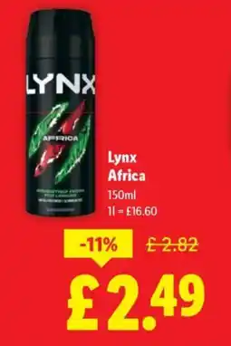 Lidl Lynx Africa offer