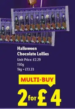 Lidl Halloween Chocolate Lollies offer