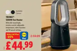Lidl TRONIC 1200W Fan Heater offer