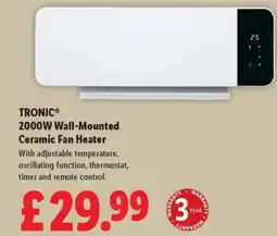 Lidl TRONIC 2000W Wall-Mounted Ceramic Fan Heater offer