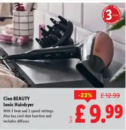 Lidl Cien BEAUTY Ionic Hairdryer offer