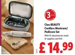 Lidl Cien BEAUTY Cordless Manicure/ Pedicure Set offer