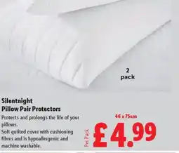 Lidl Silentnight Pillow Pair Protectors offer