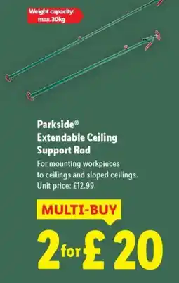 Lidl ParksideⓇ Extendable Ceiling Support Rod offer